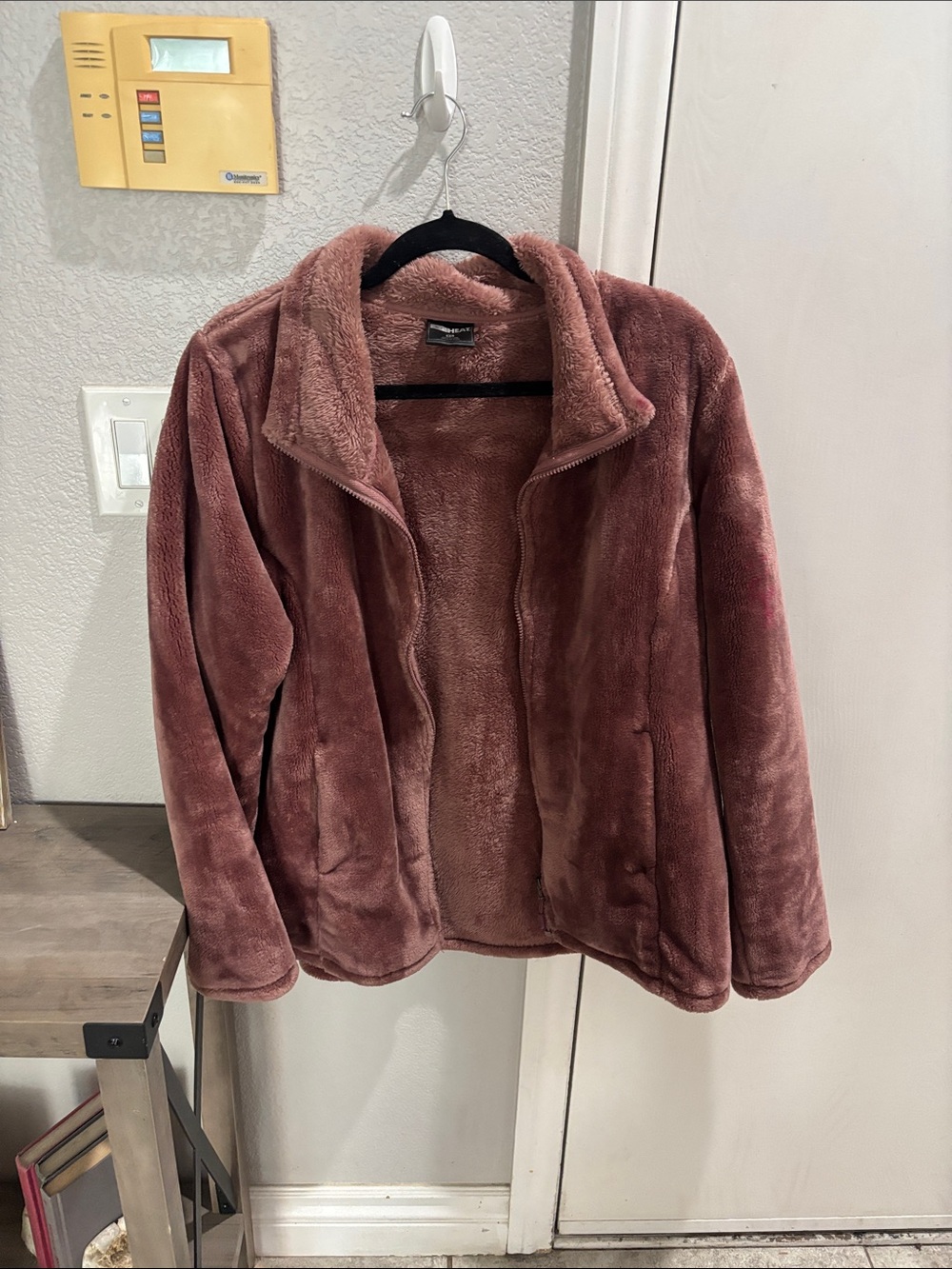 Cozy Plush Zip-Up Jacket - Dusty Rose
